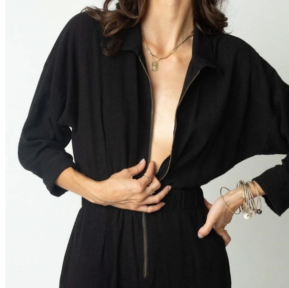 Stillwater The Parker Long Sleeve Jumpsuit Black Medium - Picture 10 of 11